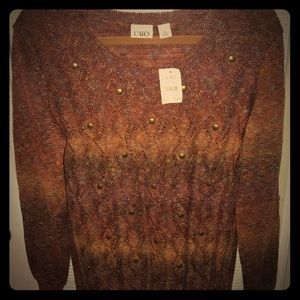 NWT Cato Copper Rust and Brown Ombré Sweater XL
